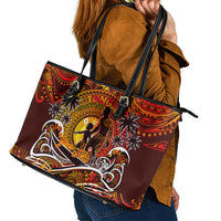 Father's Day Tonga Leather Tote Bag Special Dad Polynesia Paradise DT02 - Polynesian Pride
