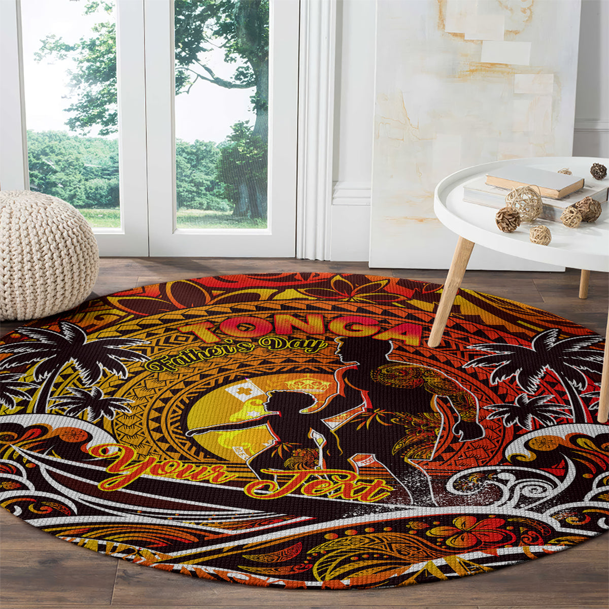 Father's Day Tonga Round Carpet Special Dad Polynesia Paradise