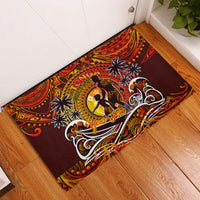Father's Day Tonga Rubber Doormat Special Dad Polynesia Paradise DT02 Orange - Polynesian Pride