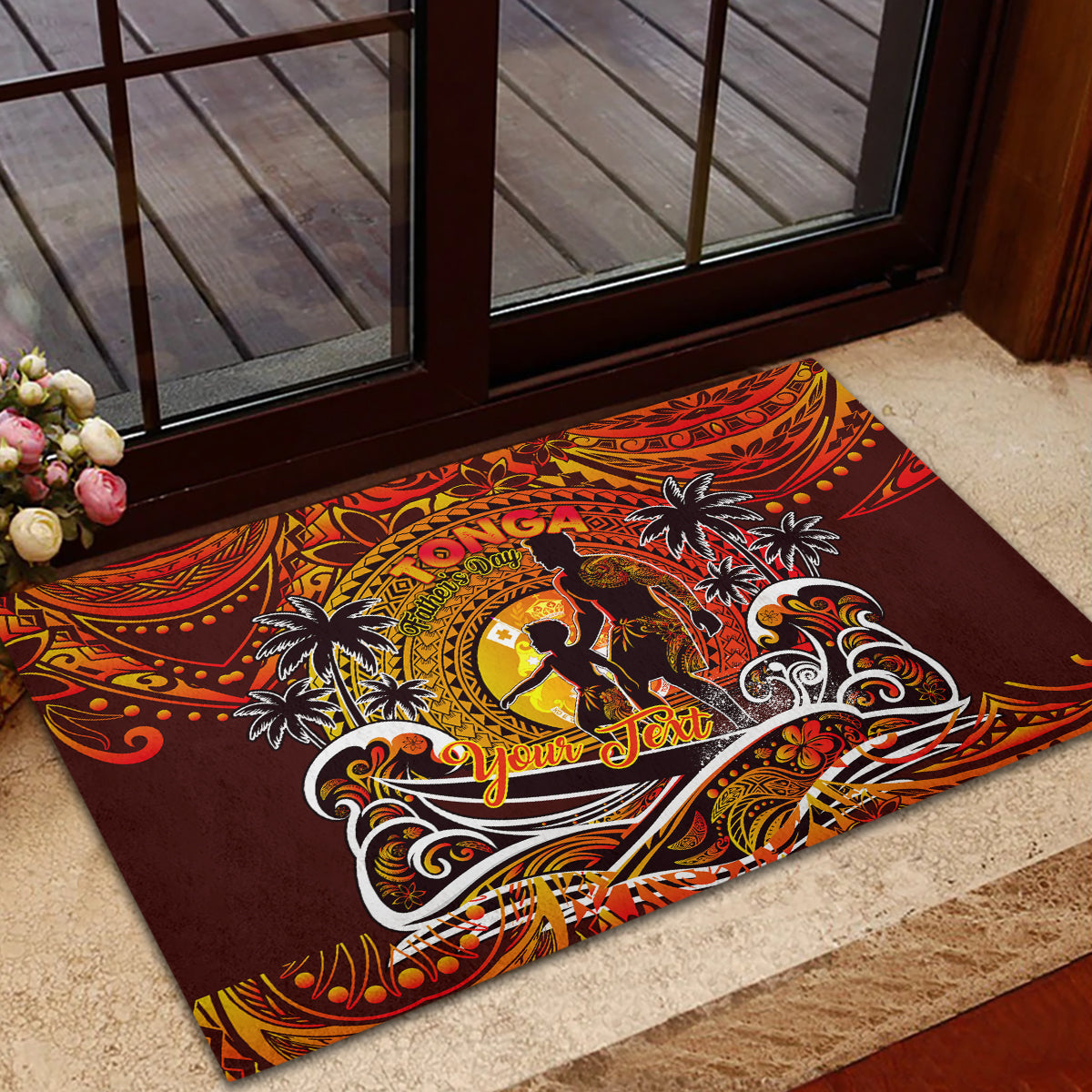 Father's Day Tonga Rubber Doormat Special Dad Polynesia Paradise DT02 - Polynesian Pride