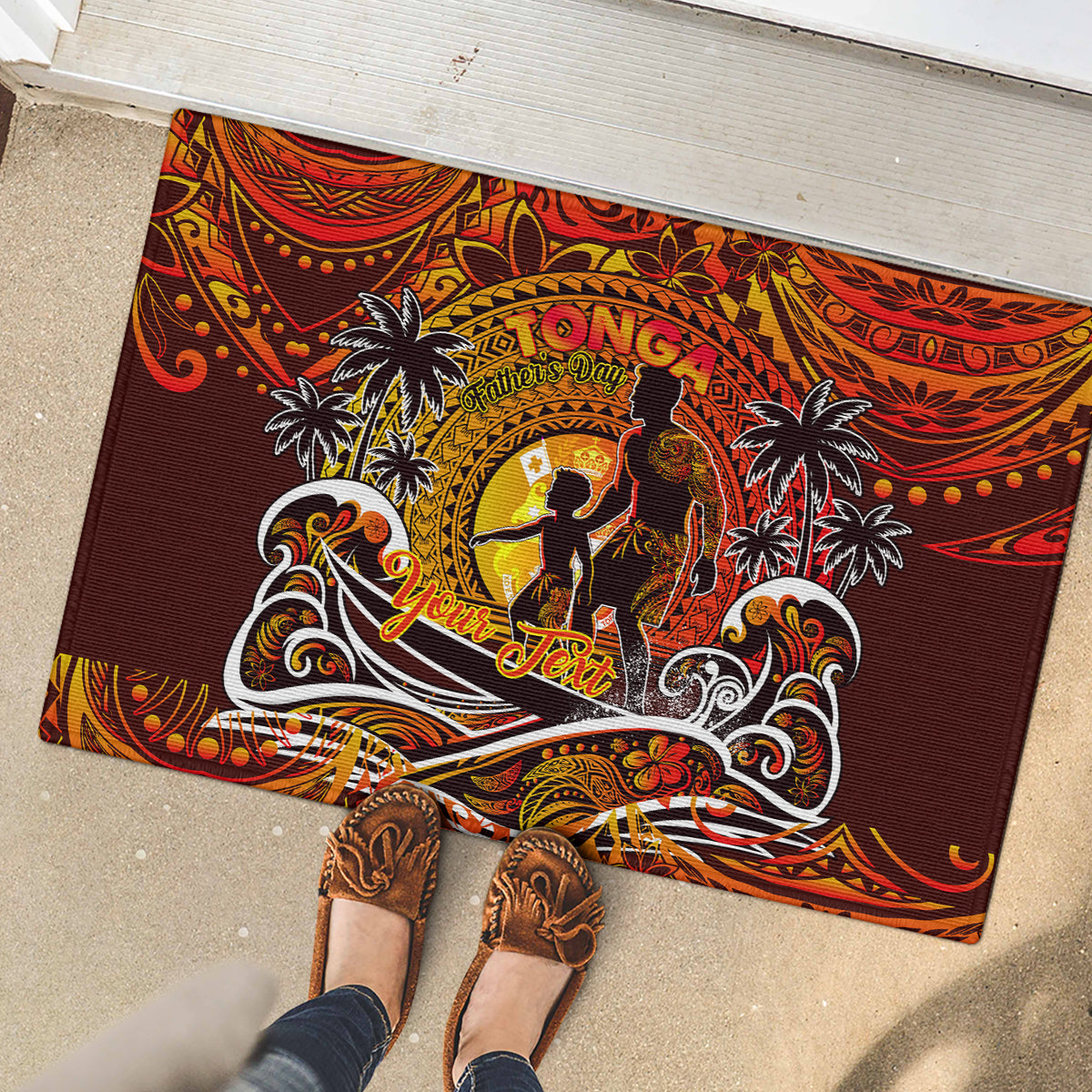 Father's Day Tonga Rubber Doormat Special Dad Polynesia Paradise DT02 - Polynesian Pride