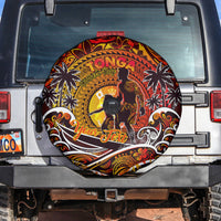 Father's Day Tonga Spare Tire Cover Special Dad Polynesia Paradise DT02 Orange - Polynesian Pride