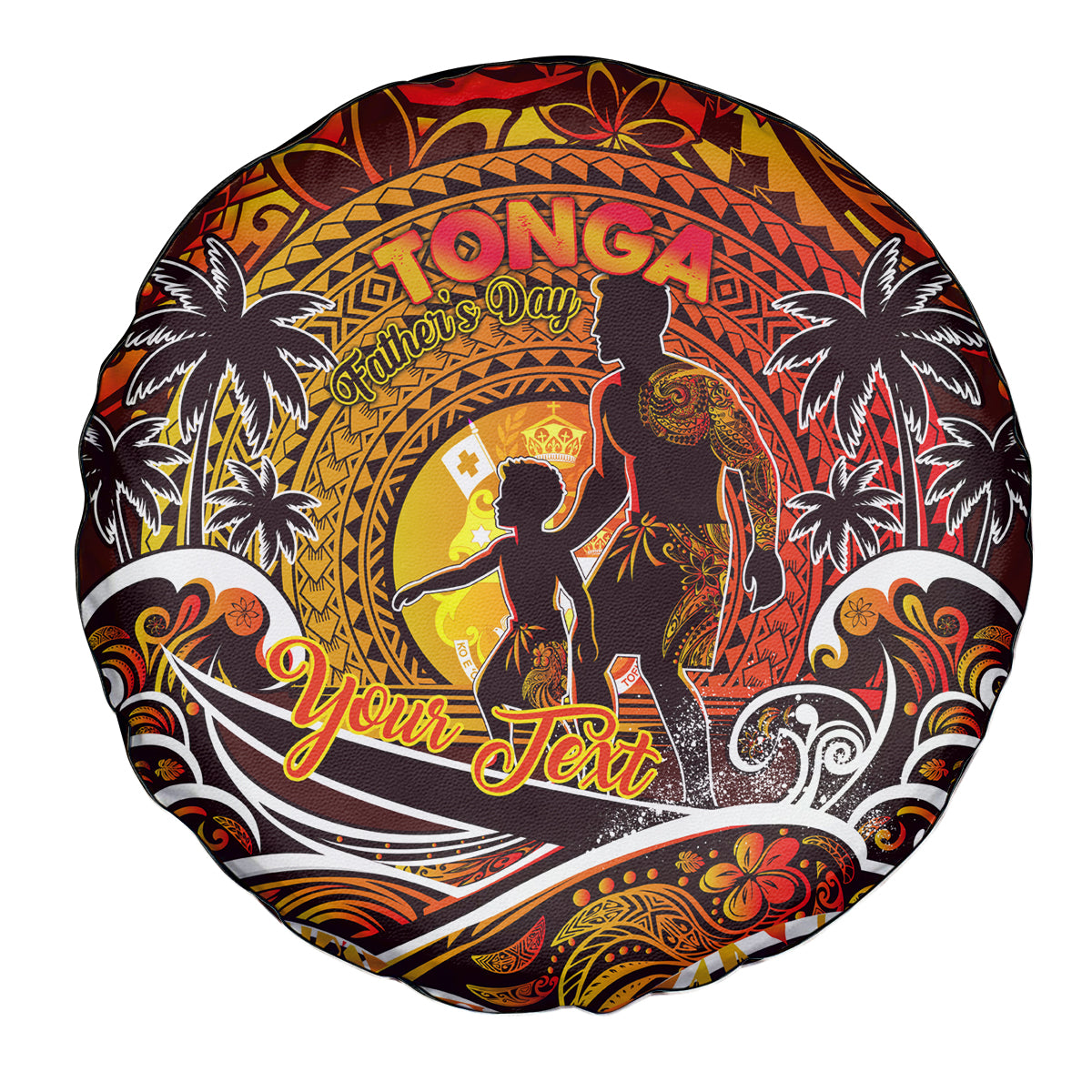Father's Day Tonga Spare Tire Cover Special Dad Polynesia Paradise DT02 - Polynesian Pride