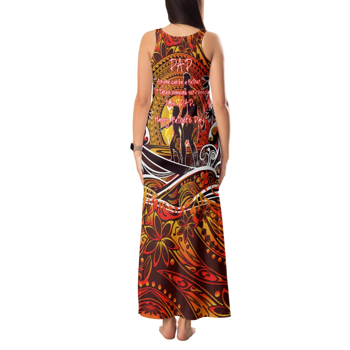 Father's Day Tonga Tank Maxi Dress Special Dad Polynesia Paradise DT02 - Polynesian Pride