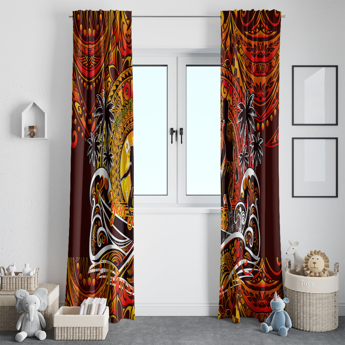 Father's Day Tonga Window Curtain Special Dad Polynesia Paradise DT02 - Polynesian Pride