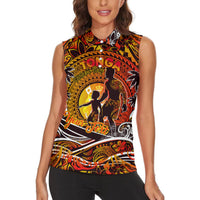 Father's Day Tonga Women Sleeveless Polo Shirt Special Dad Polynesia Paradise