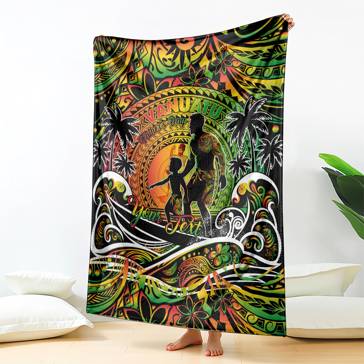 Father's Day Vanuatu Blanket Special Dad Polynesia Paradise DT02 - Polynesian Pride