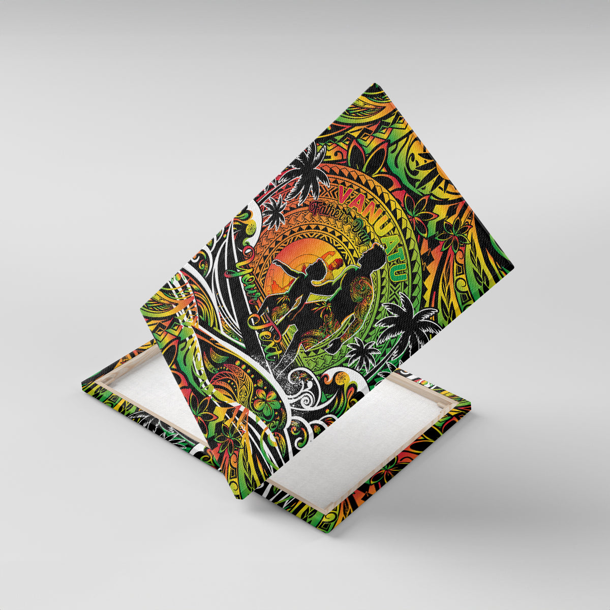 Father's Day Vanuatu Canvas Wall Art Special Dad Polynesia Paradise DT02 With Frame Art - Polynesian Pride