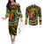 Father's Day Vanuatu Couples Matching Off The Shoulder Long Sleeve Dress and Long Sleeve Button Shirt Special Dad Polynesia Paradise