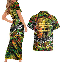 Father's Day Vanuatu Couples Matching Short Sleeve Bodycon Dress and Hawaiian Shirt Special Dad Polynesia Paradise DT02 - Polynesian Pride