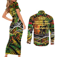 Father's Day Vanuatu Couples Matching Short Sleeve Bodycon Dress and Long Sleeve Button Shirt Special Dad Polynesia Paradise DT02 - Polynesian Pride