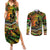 Father's Day Vanuatu Couples Matching Summer Maxi Dress and Long Sleeve Button Shirt Special Dad Polynesia Paradise