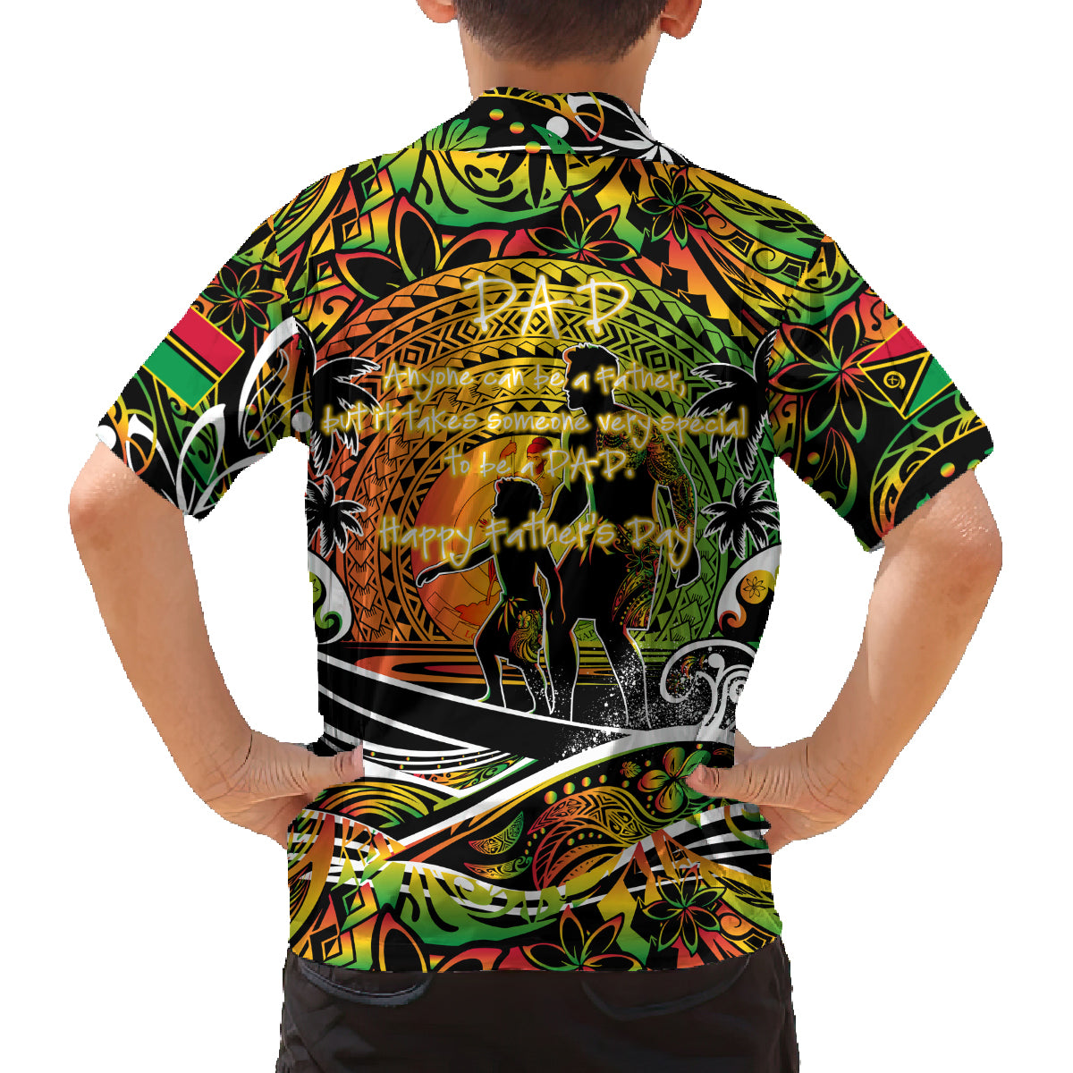 Father's Day Vanuatu Family Matching Off Shoulder Maxi Dress and Hawaiian Shirt Special Dad Polynesia Paradise DT02 - Polynesian Pride