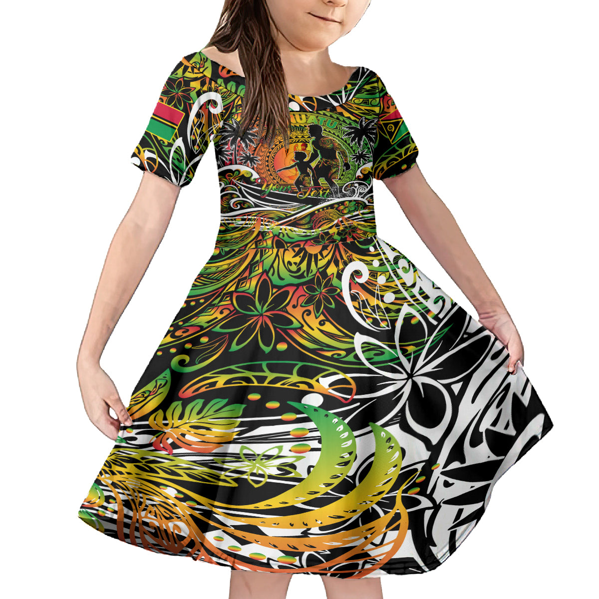Father's Day Vanuatu Family Matching Puletasi and Hawaiian Shirt Special Dad Polynesia Paradise DT02 Daughter's Dress Art - Polynesian Pride