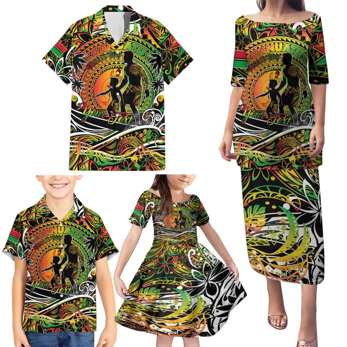 Father's Day Vanuatu Family Matching Puletasi and Hawaiian Shirt Special Dad Polynesia Paradise DT02 - Polynesian Pride