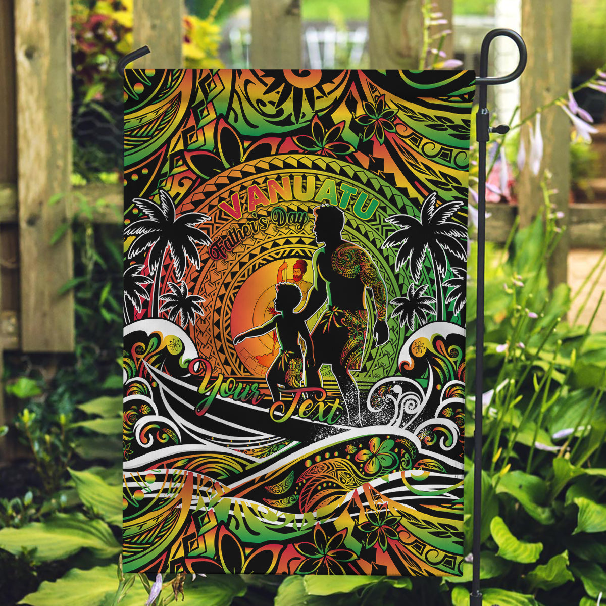 Father's Day Vanuatu Garden Flag Special Dad Polynesia Paradise DT02 Garden Flag Art - Polynesian Pride