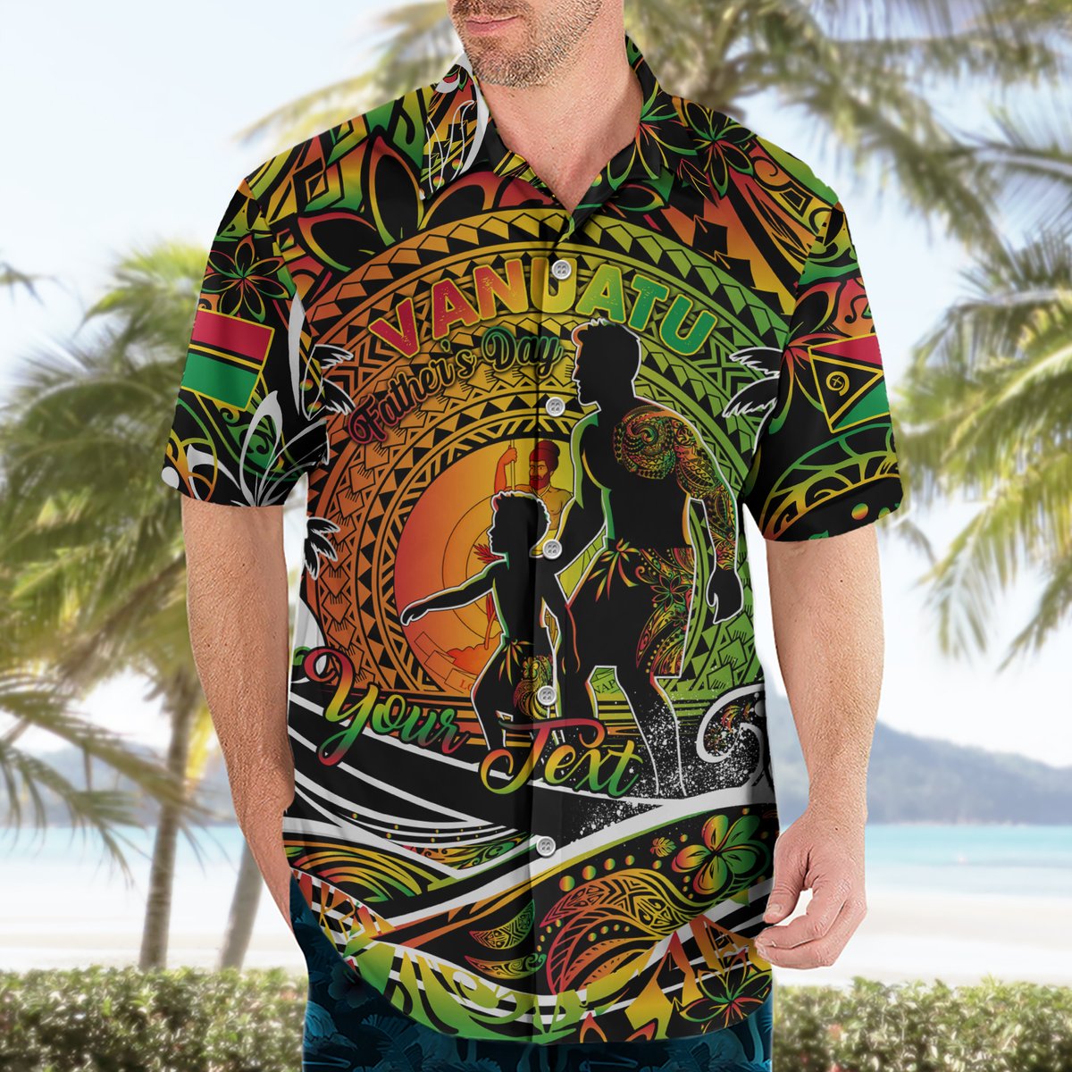 Father's Day Vanuatu Hawaiian Shirt Special Dad Polynesia Paradise DT02 - Polynesian Pride