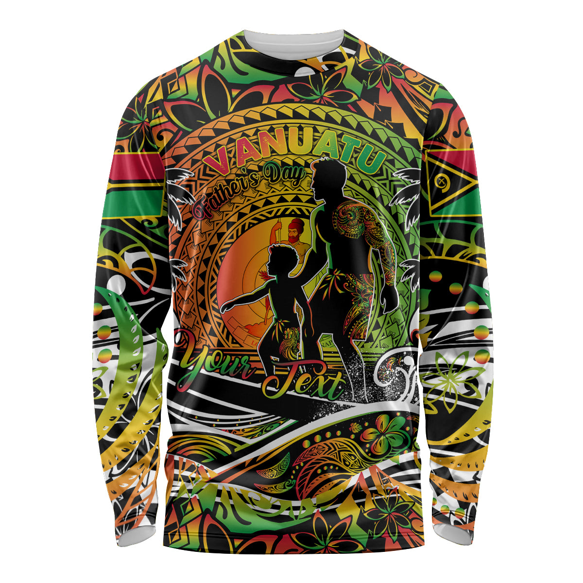 Father's Day Vanuatu Long Sleeve Shirt Special Dad Polynesia Paradise