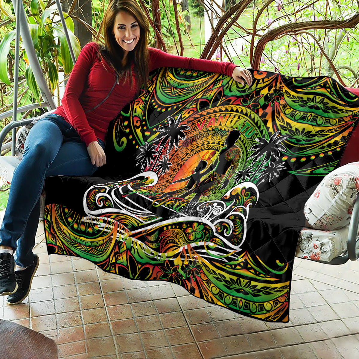 Father's Day Vanuatu Quilt Special Dad Polynesia Paradise