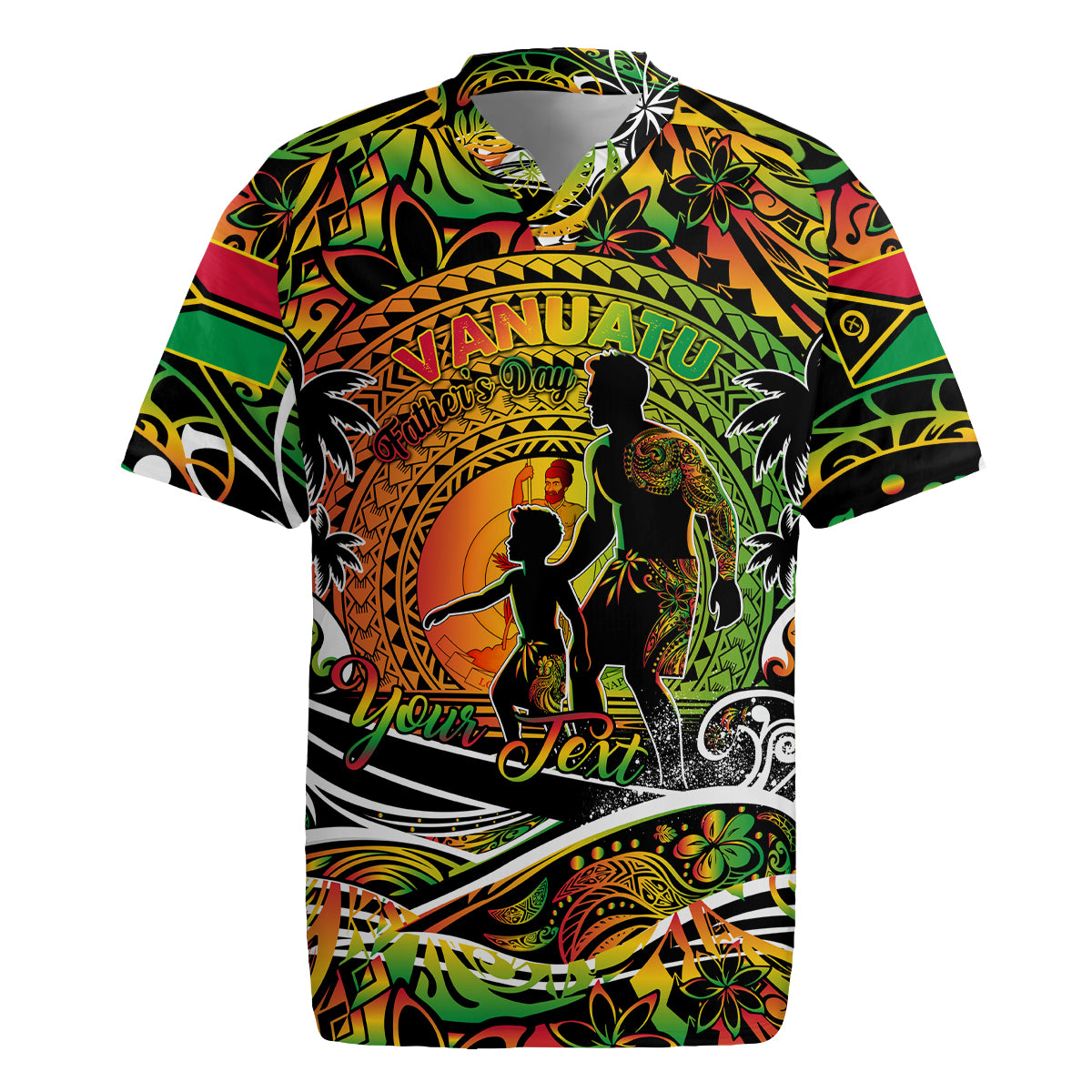 Father's Day Vanuatu Rugby Jersey Special Dad Polynesia Paradise