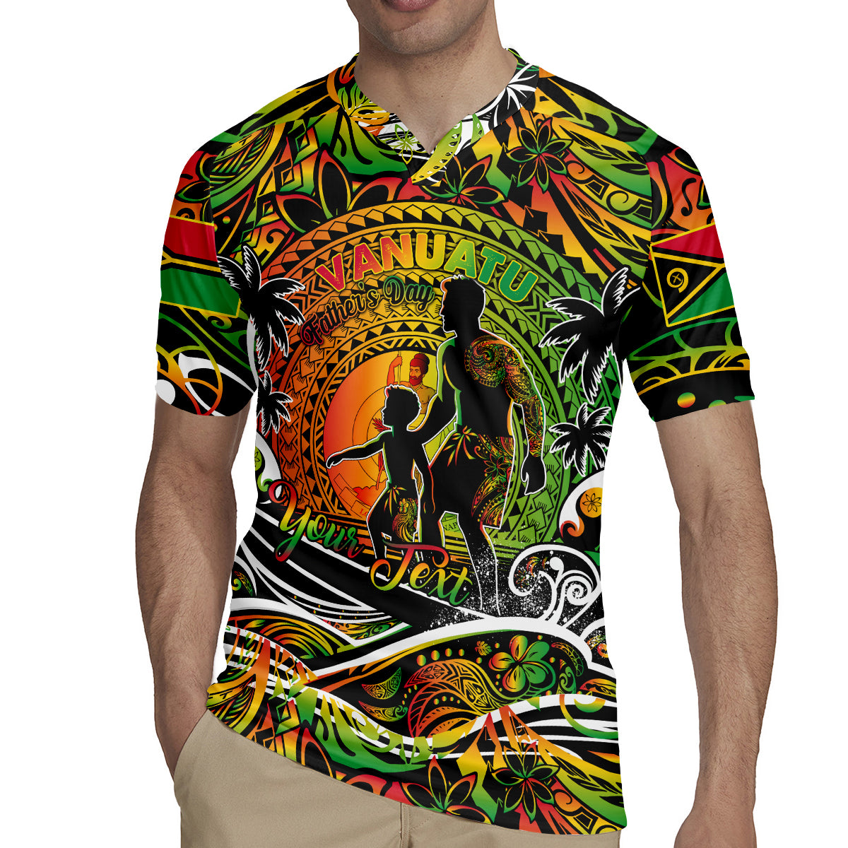Father's Day Vanuatu Rugby Jersey Special Dad Polynesia Paradise DT02 - Polynesian Pride