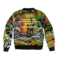 Father's Day Vanuatu Sleeve Zip Bomber Jacket Special Dad Polynesia Paradise DT02 - Polynesian Pride
