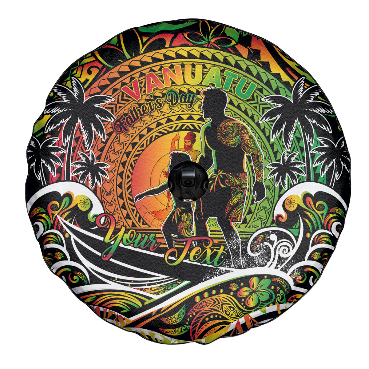 Father's Day Vanuatu Spare Tire Cover Special Dad Polynesia Paradise DT02 - Polynesian Pride