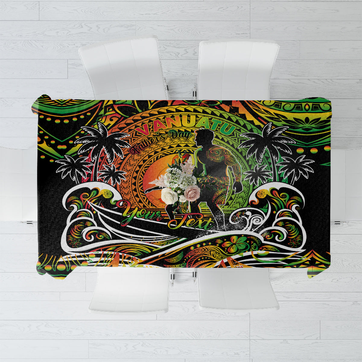 Father's Day Vanuatu Tablecloth Special Dad Polynesia Paradise DT02 Art - Polynesian Pride