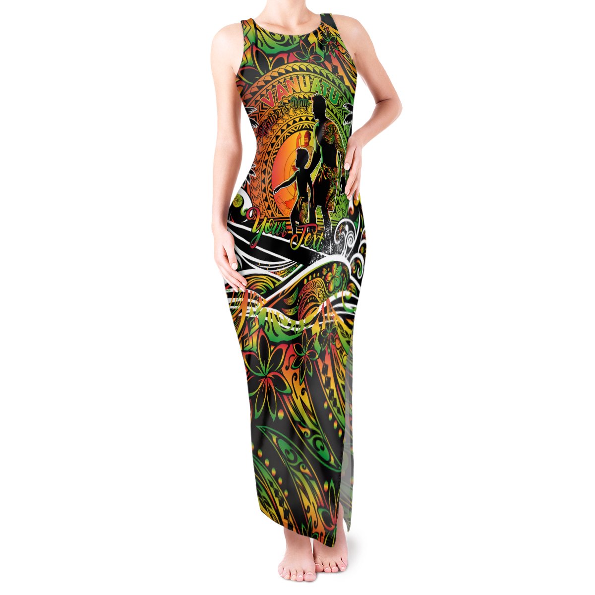 Father's Day Vanuatu Tank Maxi Dress Special Dad Polynesia Paradise DT02 Women Art - Polynesian Pride