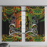 Father's Day Vanuatu Window Curtain Special Dad Polynesia Paradise DT02 With Hooks Art - Polynesian Pride