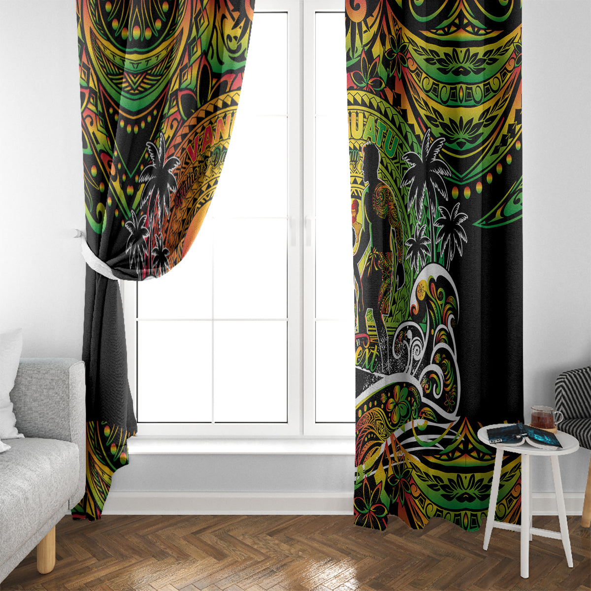 Father's Day Vanuatu Window Curtain Special Dad Polynesia Paradise DT02 - Polynesian Pride