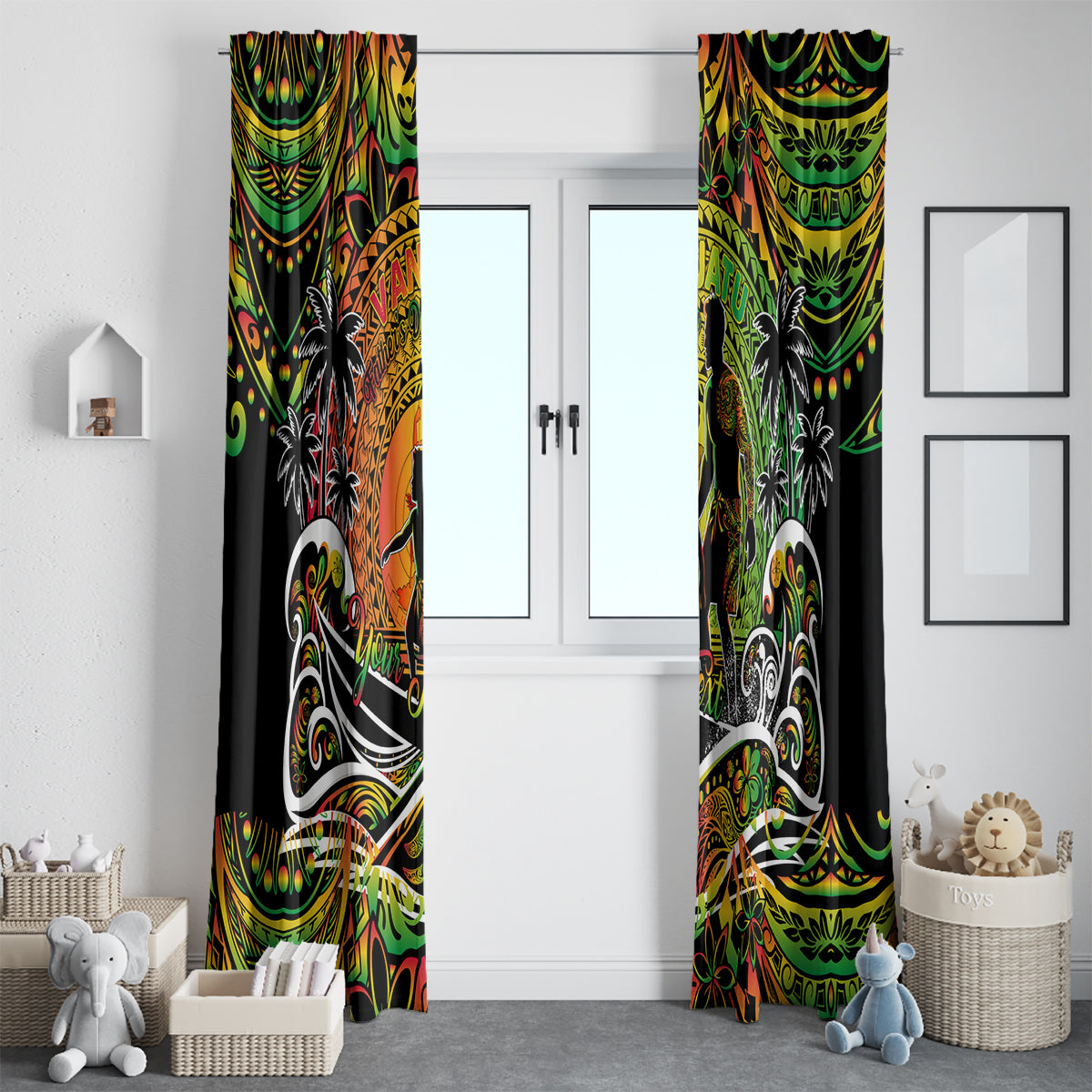 Father's Day Vanuatu Window Curtain Special Dad Polynesia Paradise DT02 - Polynesian Pride