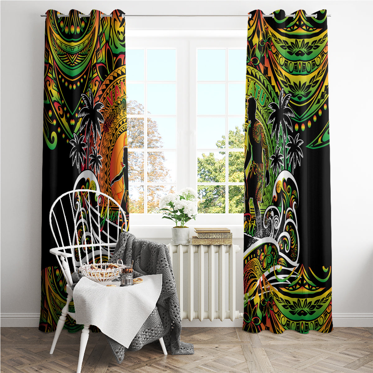 Father's Day Vanuatu Window Curtain Special Dad Polynesia Paradise DT02 - Polynesian Pride