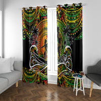 Father's Day Vanuatu Window Curtain Special Dad Polynesia Paradise DT02 With Grommets Art - Polynesian Pride