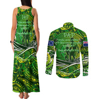 Father's Day Cook Islands Couples Matching Tank Maxi Dress and Long Sleeve Button Shirt Special Dad Polynesia Paradise DT02 - Polynesian Pride