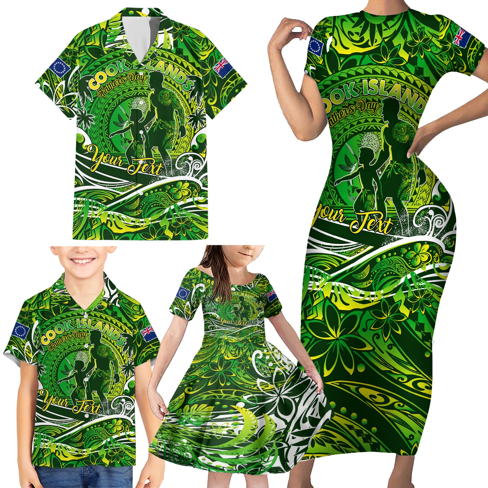 Father's Day Cook Islands Family Matching Short Sleeve Bodycon Dress and Hawaiian Shirt Special Dad Polynesia Paradise DT02 - Polynesian Pride
