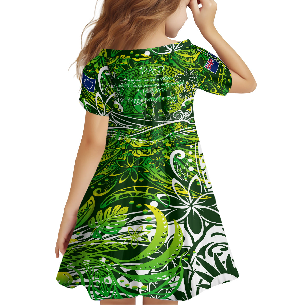 Father's Day Cook Islands Kid Short Sleeve Dress Special Dad Polynesia Paradise DT02 - Polynesian Pride
