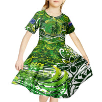 Father's Day Cook Islands Kid Short Sleeve Dress Special Dad Polynesia Paradise DT02 - Polynesian Pride