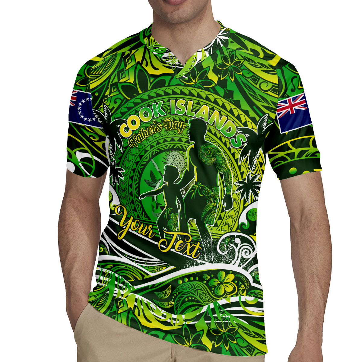 Father's Day Cook Islands Rugby Jersey Special Dad Polynesia Paradise DT02 - Polynesian Pride