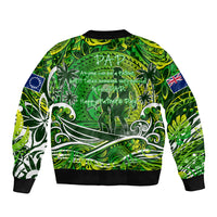 Father's Day Cook Islands Sleeve Zip Bomber Jacket Special Dad Polynesia Paradise DT02 - Polynesian Pride