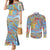 Father's Day Fiji Couples Matching Mermaid Dress and Long Sleeve Button Shirt Special Dad Polynesia Paradise