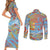 Father's Day Fiji Couples Matching Short Sleeve Bodycon Dress and Long Sleeve Button Shirt Special Dad Polynesia Paradise