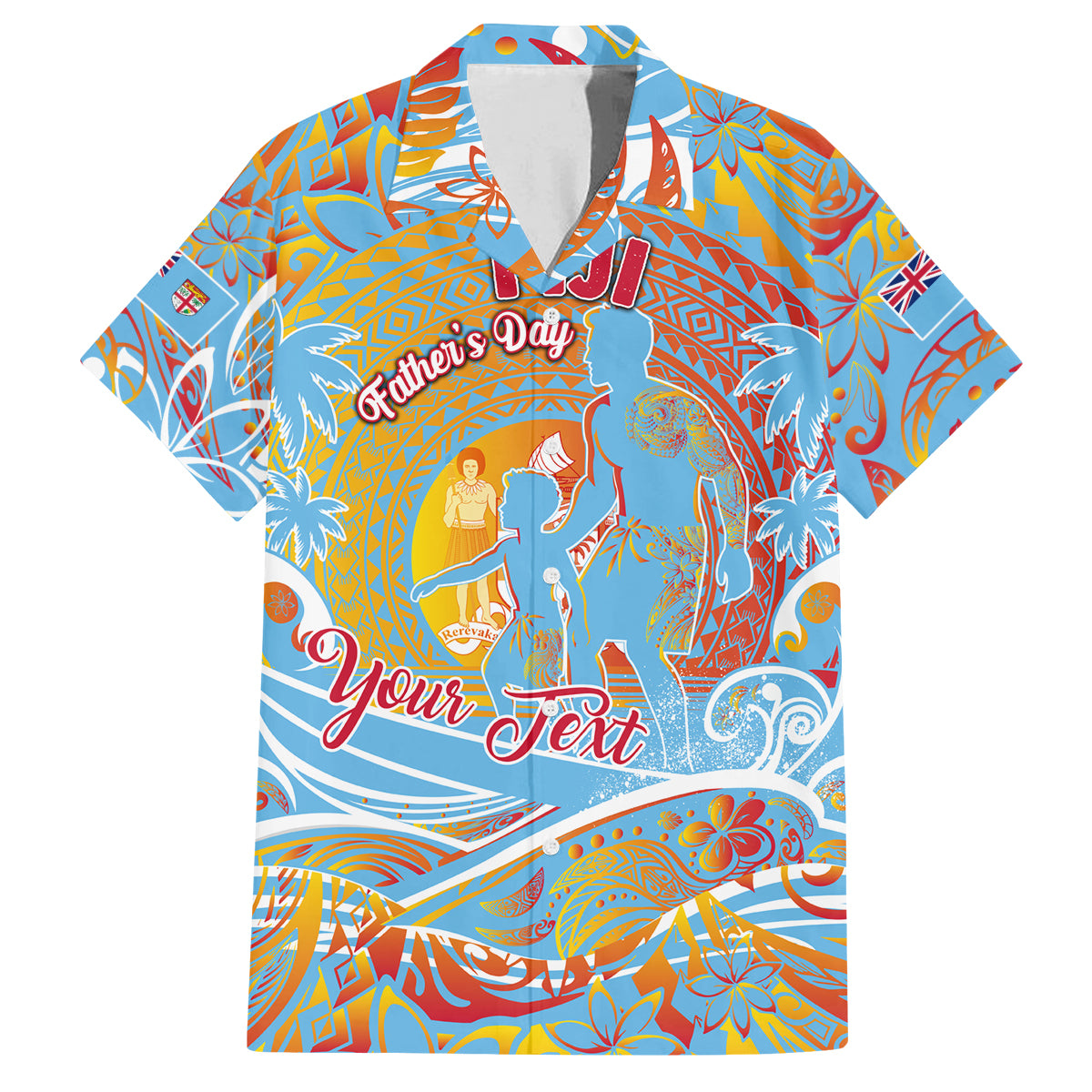 Father's Day Fiji Family Matching Off Shoulder Maxi Dress and Hawaiian Shirt Special Dad Polynesia Paradise