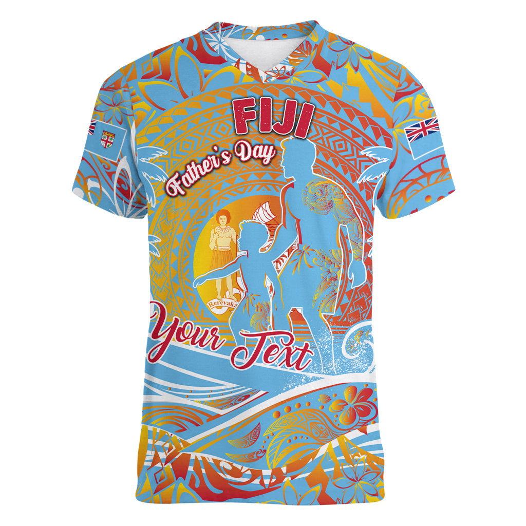 Father's Day Fiji Women V-Neck T-Shirt Special Dad Polynesia Paradise