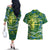 Father's Day Solomon Islands Couples Matching Off The Shoulder Long Sleeve Dress and Hawaiian Shirt Special Dad Polynesia Paradise