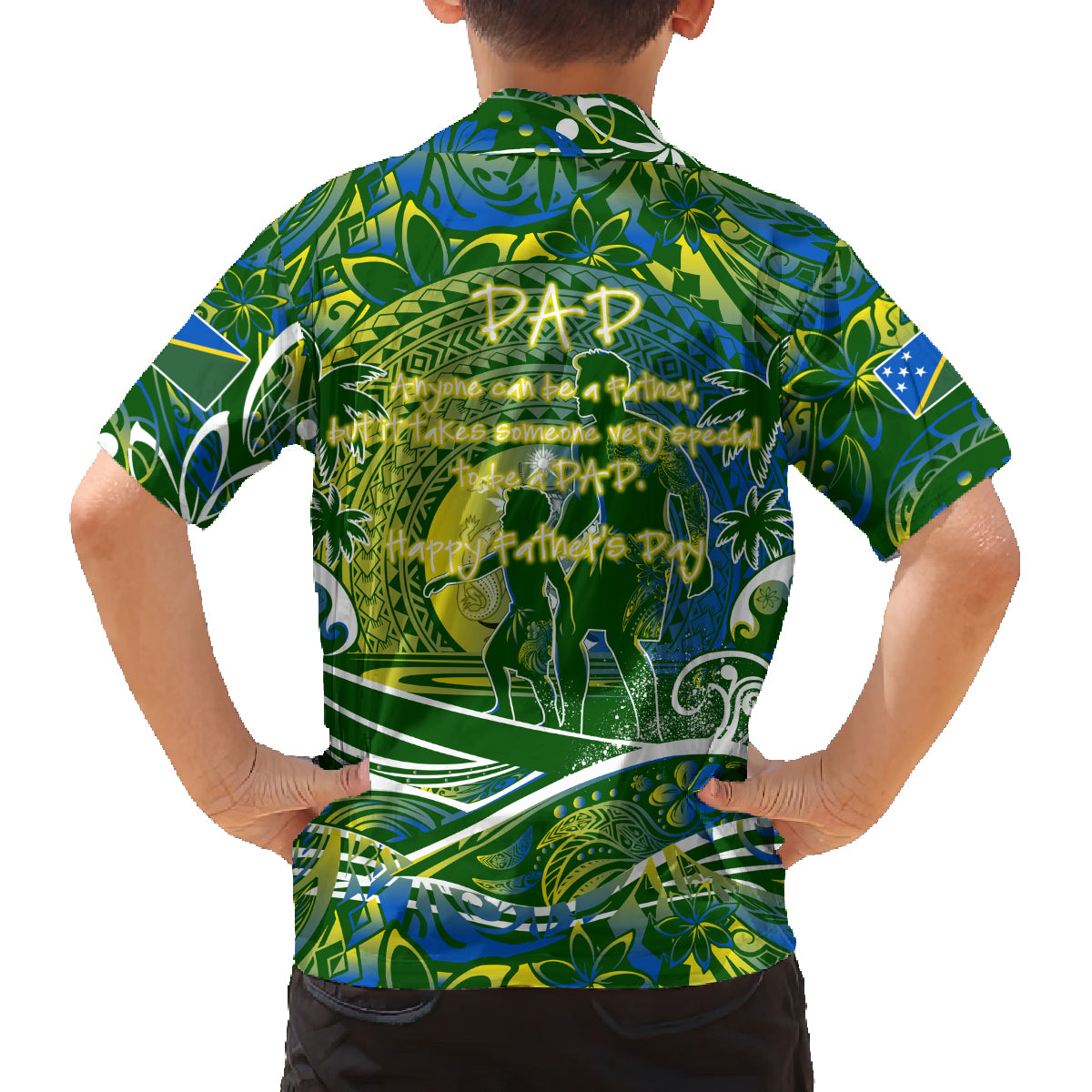 Father's Day Solomon Islands Family Matching Long Sleeve Bodycon Dress and Hawaiian Shirt Special Dad Polynesia Paradise