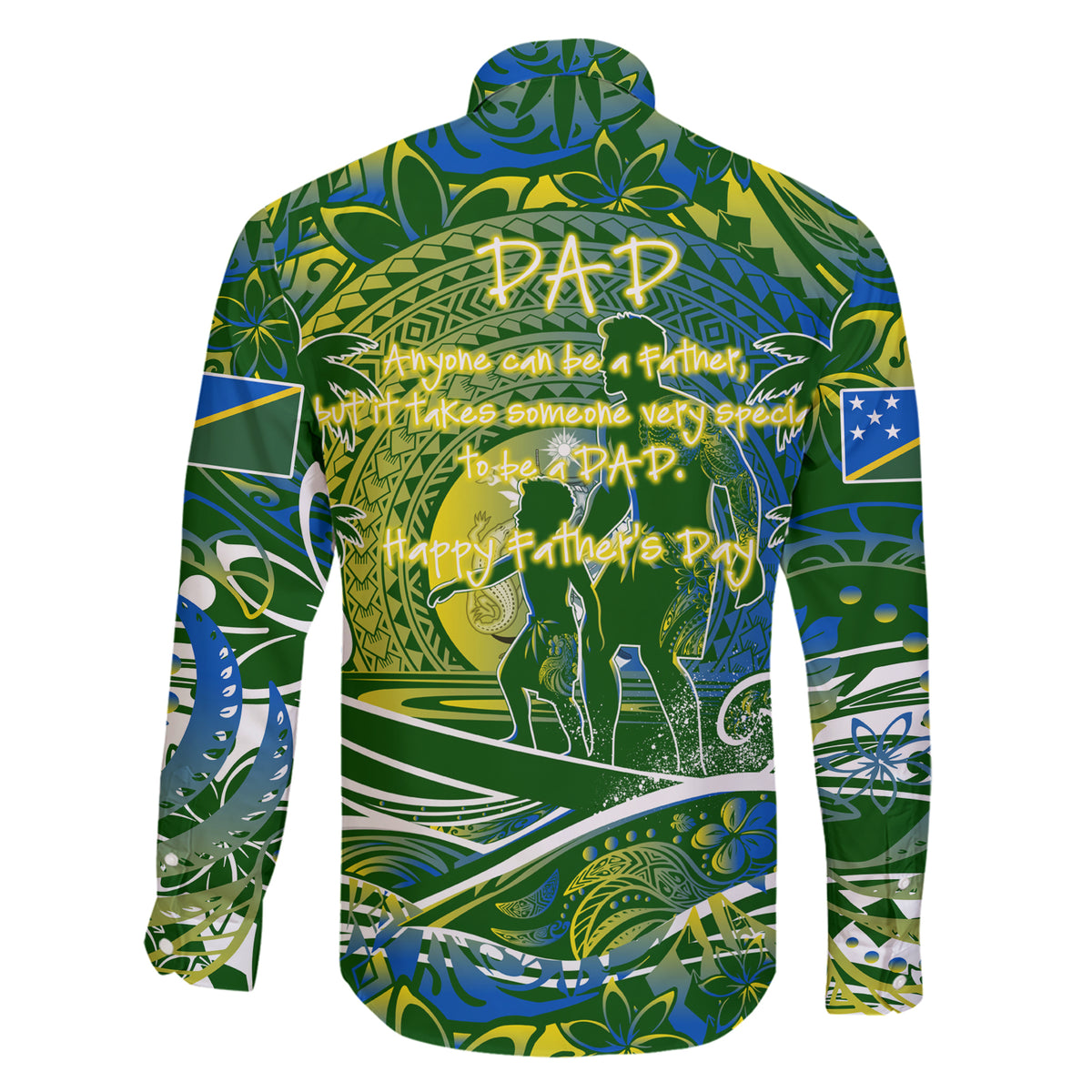 Father's Day Solomon Islands Family Matching Short Sleeve Bodycon Dress and Hawaiian Shirt Special Dad Polynesia Paradise