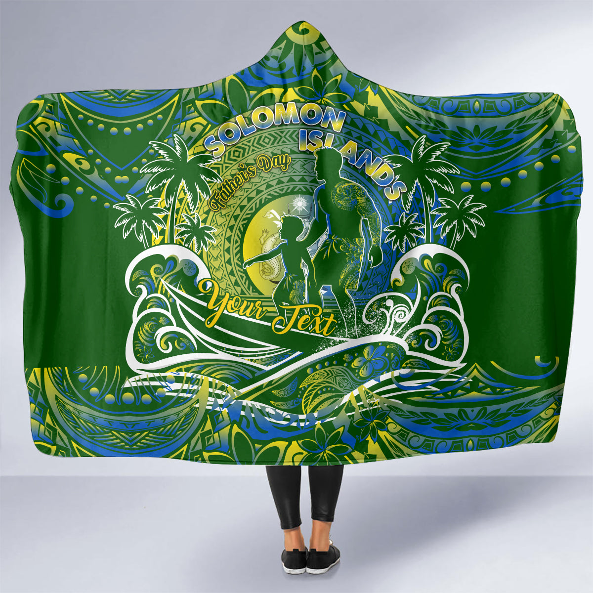 Father's Day Solomon Islands Hooded Blanket Special Dad Polynesia Paradise