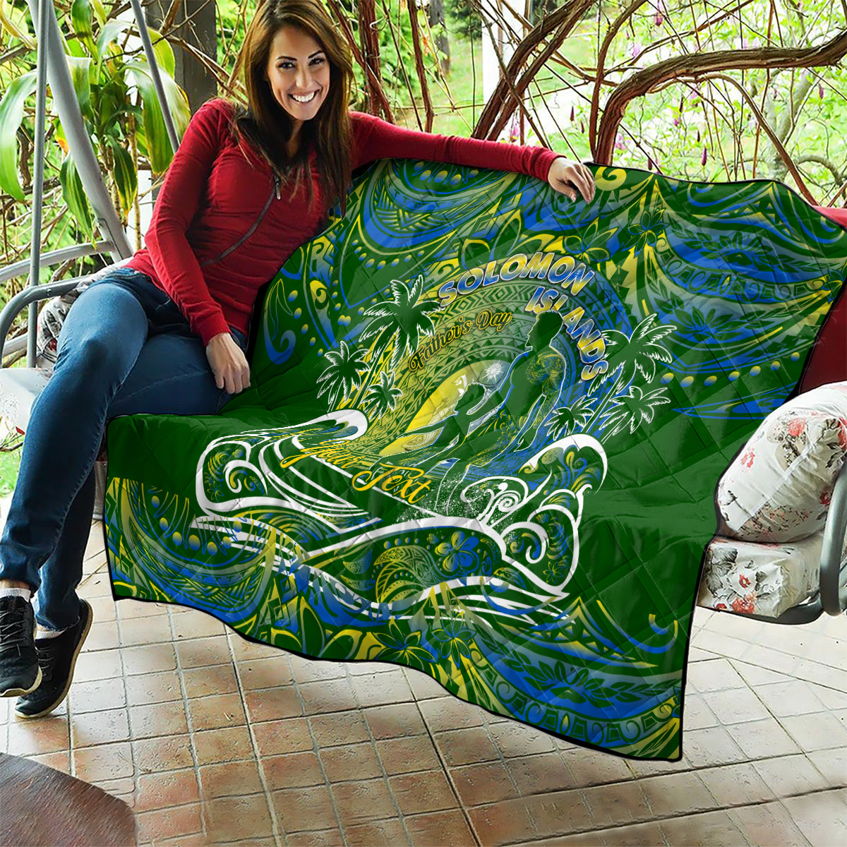 Father's Day Solomon Islands Quilt Special Dad Polynesia Paradise