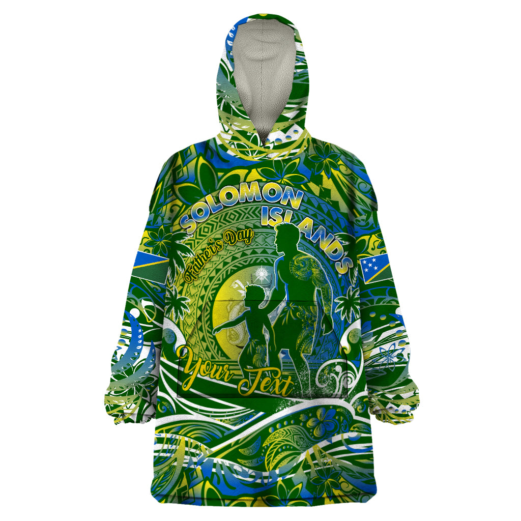 Father's Day Solomon Islands Wearable Blanket Hoodie Special Dad Polynesia Paradise